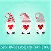 Three Gnomes SVG - Valentine Gnome SVG - Gnome Valentine's Day  SVG - Valentines Hearts SVG - Newmody