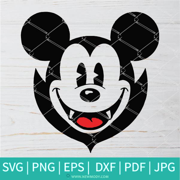 Vampire Mickey Mouse Halloween SVG - Vampire Mickey Mouse Halloween PNG - Halloween SVG - Mikey mouse SVG - SVG Cut File For Cricut and Silhouette