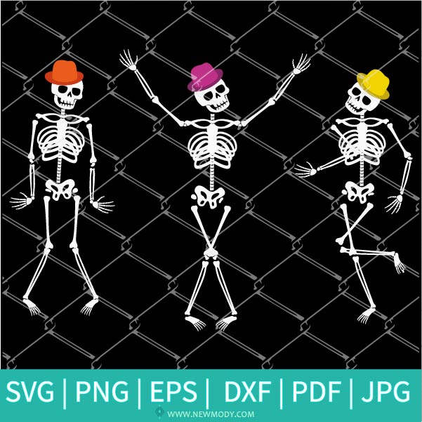 Skeleton Dancing SVG-PNG - skeleton SVG - Halloween SVG - Dancing SVG - Cut Files for Cricut and silhouette
