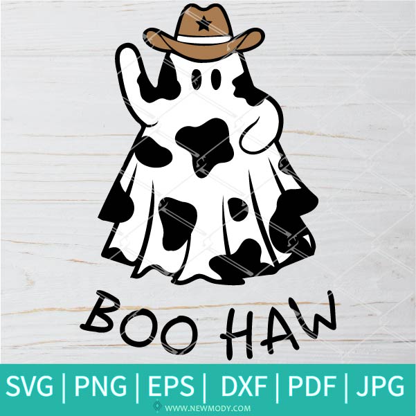 Western Ghost Boo Haw SVG-PNG - Halloween SVG - THE GHOST SVG - SVG Cut File For Cricut and Silhouette
