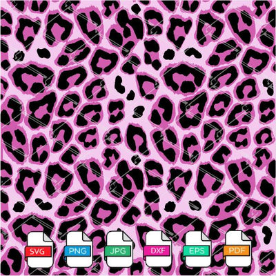 Pink Cheetah print SVG- Leopard Print SVG - Pink Leopard Pattern Svg Newmody