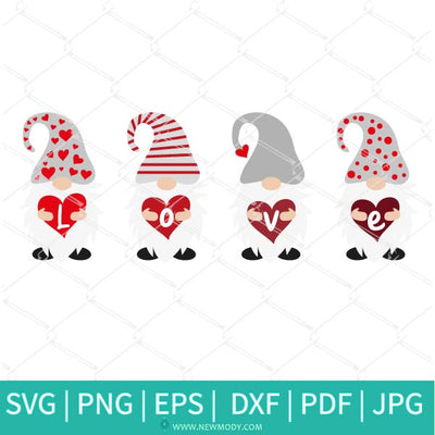 Love Gnomes SVG - Valentine Gnome SVG - Gnome Valentine's Day  SVG - Valentines Hearts SVG - Love SVG - Newmody