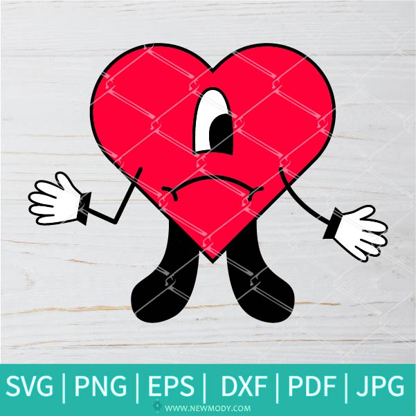 Bad Bunny Heart SVG Cut File | Bad bunny heart Png | Un Verano Sin ti | Benito | El Conejo Malo | Yonaguni