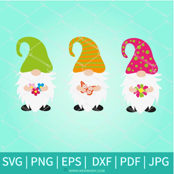 Spring Gnomes SVG - Gnomes with flowers Svg - Spring SVG - Gnomes with butterflies SVG - Gnomes with Flowers and Butterfly SVG