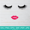 Eyelashes and Lips SVG - Smiling Lips Svg - Newmody