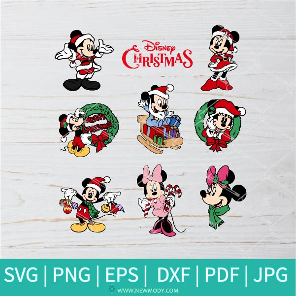 Christmas Disney SVG - Mickey Mouse SVG - Minnie Mouse SVG - Disney SVG - Christmas SVG - Newmody